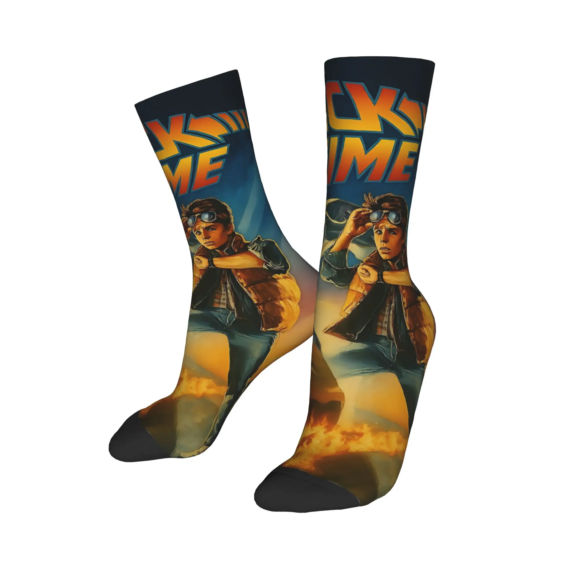 Back To The Future Socks  Gothic Stockings Adults Men Quality Outdoor Sports Socks Spring Printed Anti Slip Socks