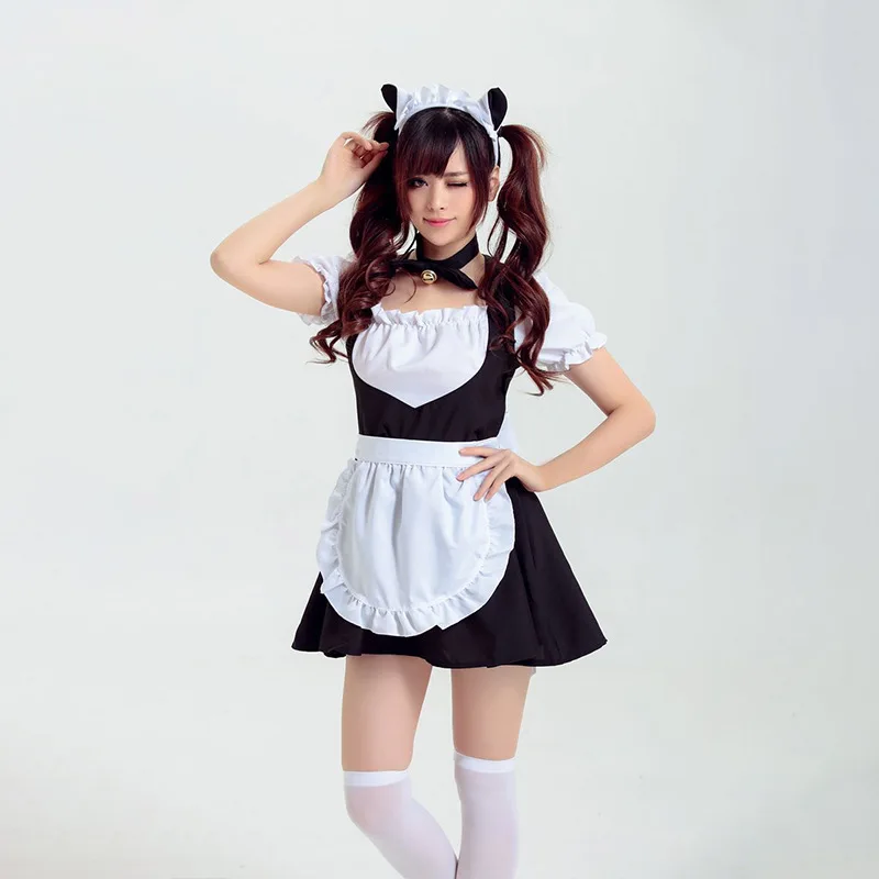 Robe de femme de chambre chat mignonne, robe de femme de chambre beauté fraîche et douce, Lolita japonaise, noir et blanc, votre petite robe de chat exclusive