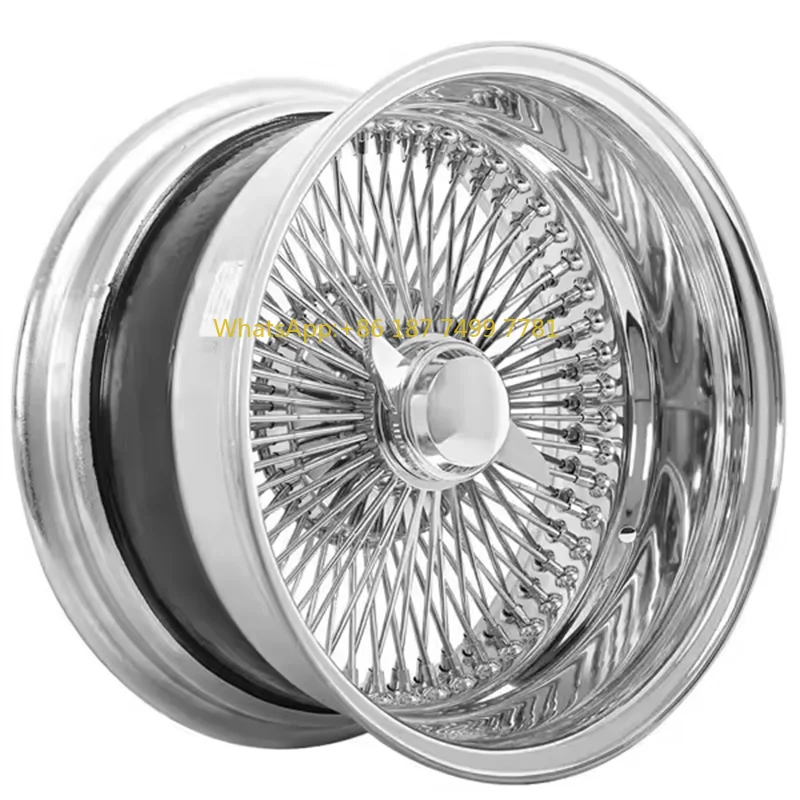 

High Quality Steel Wire Wheels 13 14 15 16 17 18 Inches 16x7 17x8 18x8 Chrome 72 100 80 Spoke Crossed Steel Wire Wheels