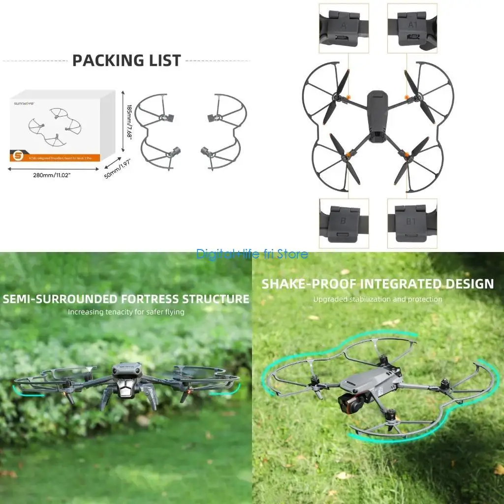 

E06D Сверхлегкая защита пропеллера для Mavic3 защитные кольца для полета, аксессуары