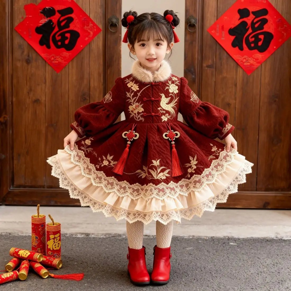 

Новинка 2023 года, осенне-зимнее платье для девочек, бархатное платье принцессы в стиле Лолиты, детское платье принцессы для празднования дня рождения