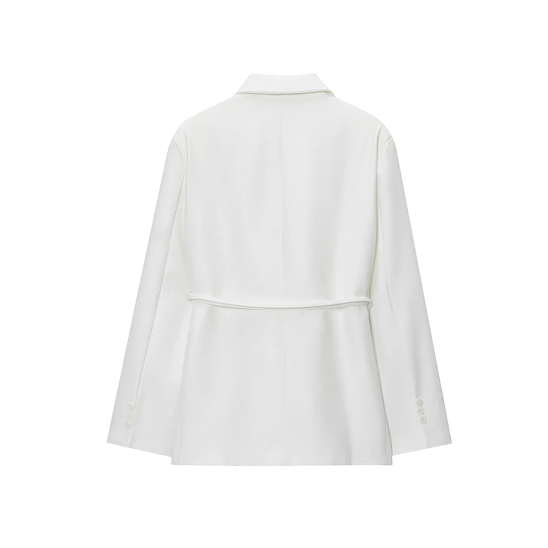 Z Costume en mélange de lin Faion pour femme Jaet Commute Sle Long Sve col classique coupe droite fermeture à bouton unique