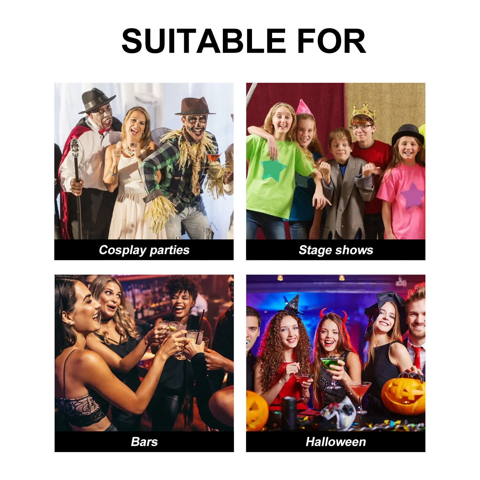 3 قطعة نظارات مقلة العين المخيفة هالوين المزحة الدعائم حفلة ترتد نظارات سوداء حفلة تنكرية الرقص مرحلة الأداء