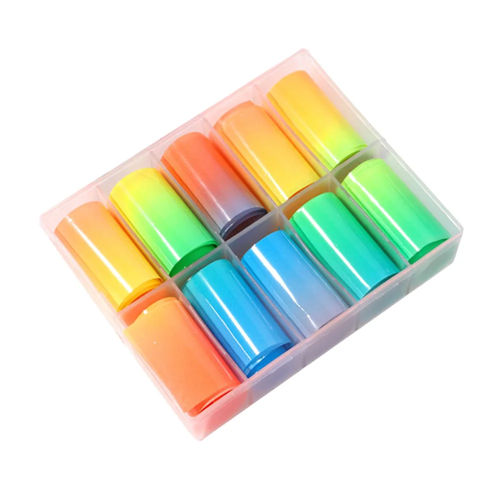 สติกเกอร์ติดเล็บเรืองแสง ชุดกล่อง ปลอดภัยต่อผิว ใช้งานง่าย ตกแต่งเล็บเองได้ สีสันสดใส