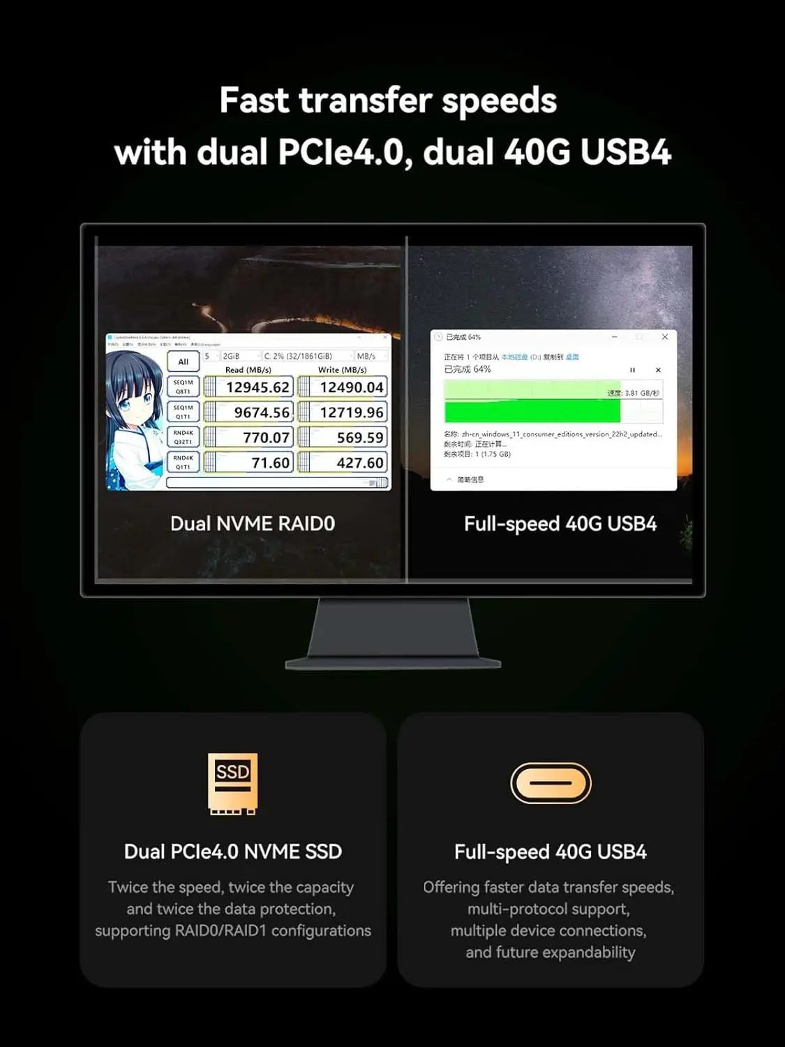 UM790 Pro Mini PC AMD 9 7940HS Barebone con AMD Radeon 780M, 4X USB3.2, 2X USB4, 2xHDMI 2.1, 2X PCIe4.0
