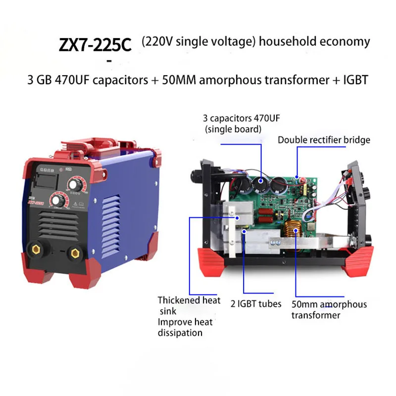 ZX7-225C 전기 용접기 산업용 220V 이중 전압 스폿 용접기, 휴대용 가정용 용접기