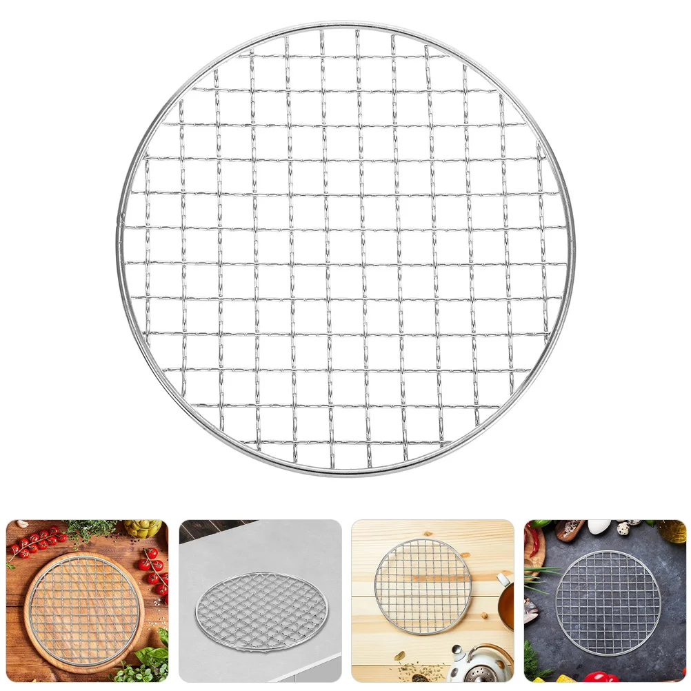 

Round Stainless Steel Bbq Grill Wire Mesh Net Roasting Outdoor Barbecue Portable Grilling Rack Cooking Grid Grill Accessories