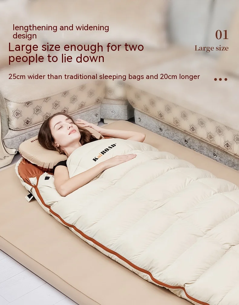 Lohascamping Erwachsenen-Daunenschlafsack Maschinenwaschbar Ultraleichter 3-Jahreszeiten-Schlafsack für Zuhause, Reisen und Camping – Detail 4