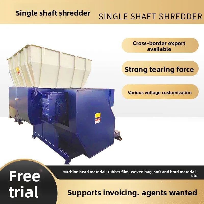 

Single Shaft Shredder Rubber Film Woven Bag Soft Hard Wood Waste Large Metal Crusher Machine Head Material