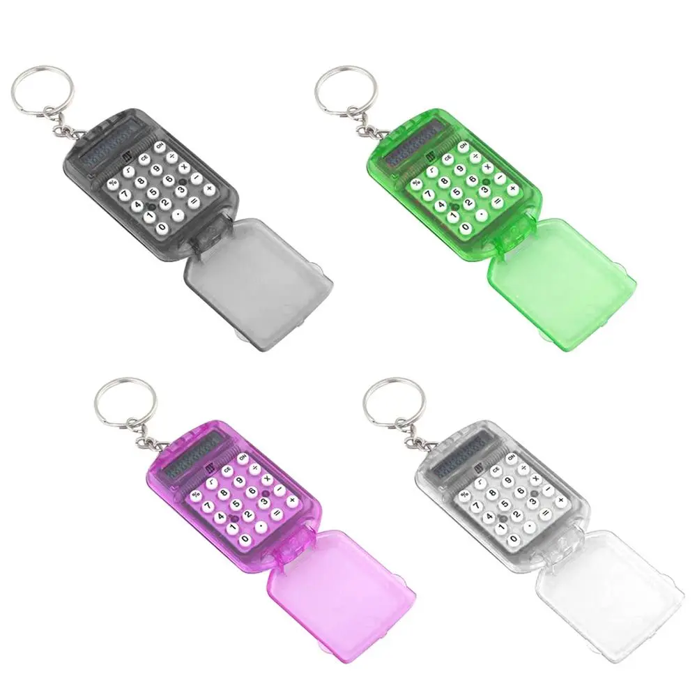 Mini Electronic with Keychain Portable Stationery Student Supplies Calculator 8 Digits