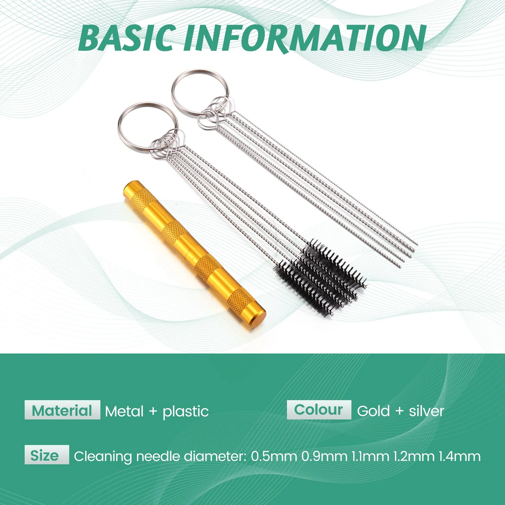 ABRW 11-in-1 Airbrush Cleaner Accessories Stainless Steel Brushes Needle Cleaning Kit Tools for Spray Gun Hobbyist