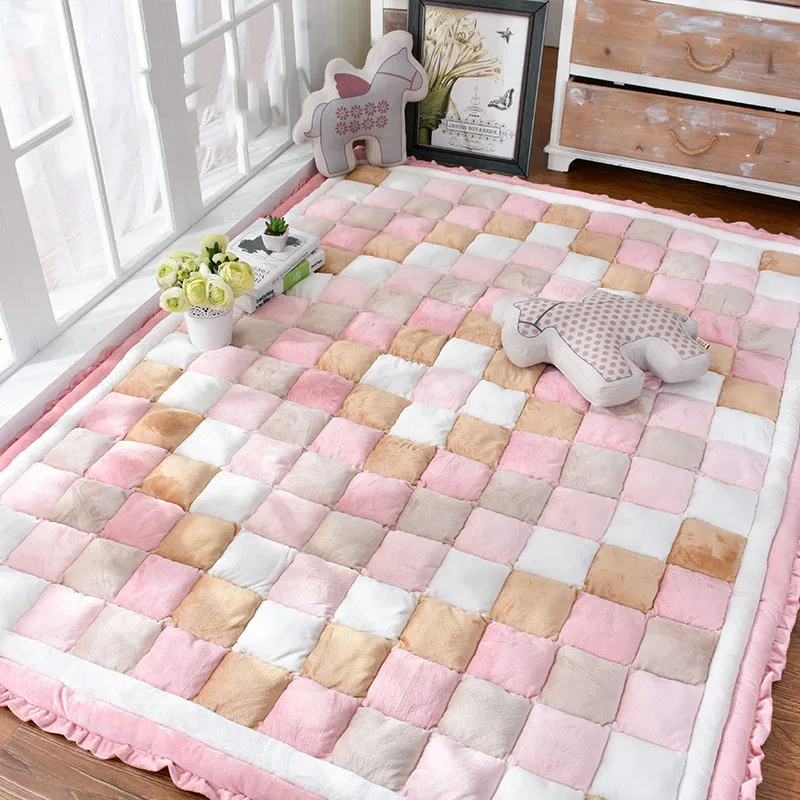 

Большой ковер для гостиной, утолщенный коврик татами, стеганые коврики для спальни, нескользящие коврики для детской комнаты, игровые напольные коврики, можно стирать в машине