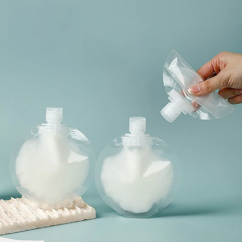 1/5/10Pcs Travel Portable Packaging Bag Cosmetic Shampoo Lotion Facial Cleanser Travel Storage Bag Lotion Nozzle Bag