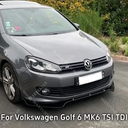 3PCS Car Front Bumper Lip Spoiler for Volkswagen Golf 6 MK6 TSI TDI 2009 2010 2011 2012 2013 Diffuser Body Kit Spoiler Guard