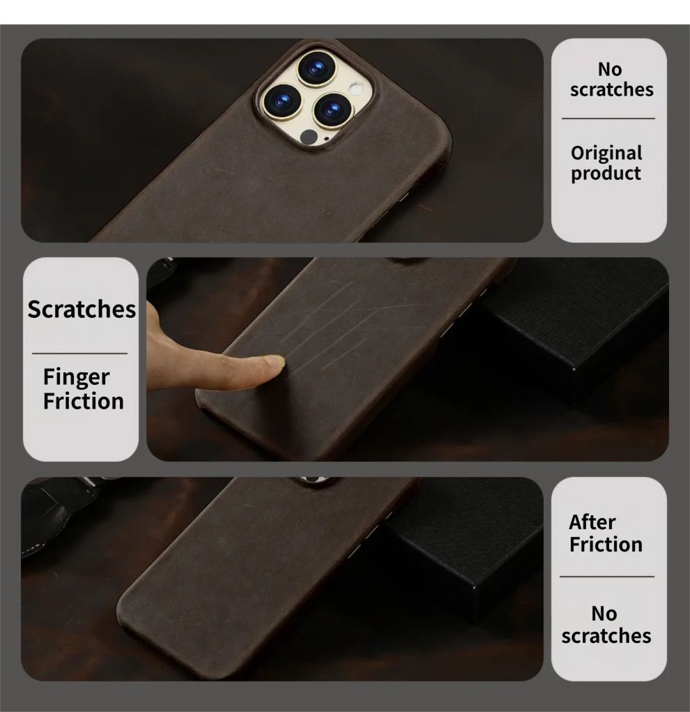 for Magsafe Case for iPhone 15 16 17 18 Pro Max Air Retro Luxury Full Grain Cowhide Genuine Oiled PULL-UP Leather Magnetic Cover