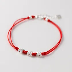 La Monada Red Thread For Hand 925 Sterling Silver Bracelets Women String Silver 925 Women Bracelet Cute Butterfly