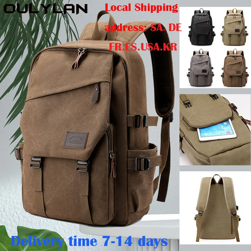 Oulylan Large Capacity Backpack Men Laptop Backpacks 15.6 Oxford Solid High School Bags Teen College Boy Gril Student Backpack