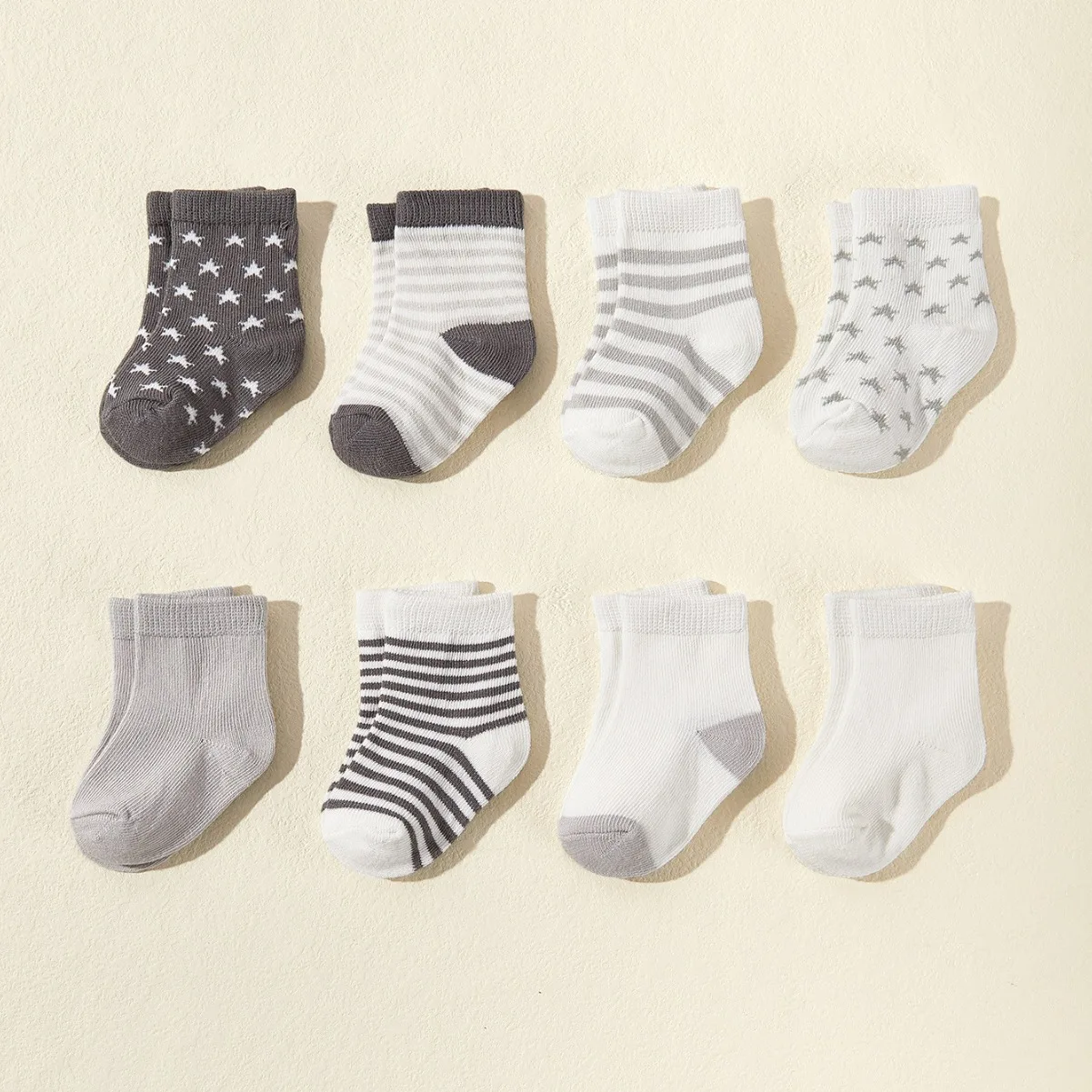 

8 пар, Детские хлопковые носки в полоску