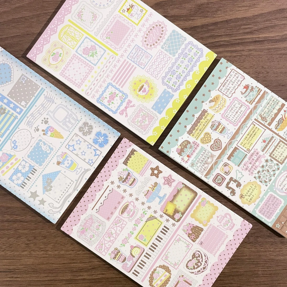 Cute Decorative Memo Paper 30 Sheets 120GSM Double Pattern Notepad Set for Journaling Scrapbooking Message Paper Stationery