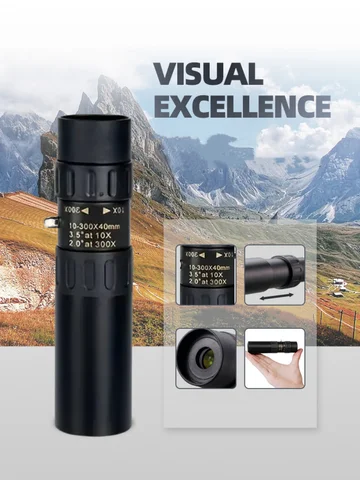 Professional HD Monocular Telescope 10-300x Zoom Long Range Portable for Hunting and Outdoor Activities