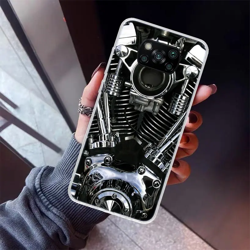 Vintage Motorcycle Phone Case For Xiaomi Poco X6 X5 X3 Nfc X4 GT M5S F6 F5 Pro M3 F3 F2 F1 M4 F4 5G Soft TPU Back Cover X3 NFC M