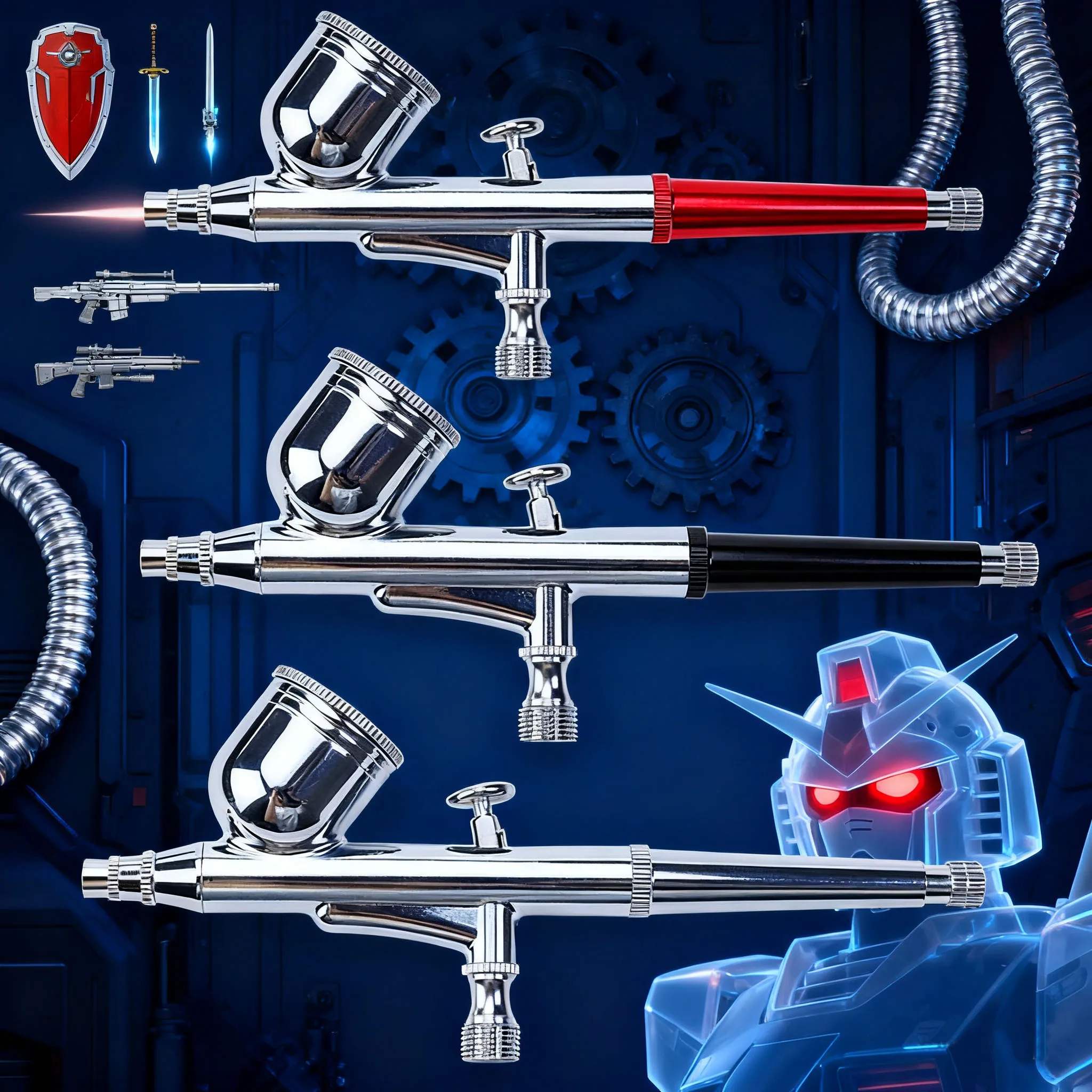 Mini aérographe à double action, pistolet de pulvérisation pour ongles, ensemble de peinture de maquillage, tatouage du visage, beauté, jet d'encre, réparation de voiture, outil de bricolage