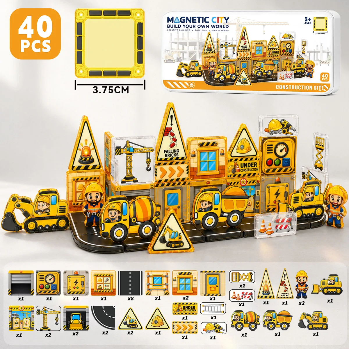 Mini Magnetic Building Block Scene Set, Strong Magnetic And Not Easy To Scatter, DIY Building House Castle Model Christmas Gift