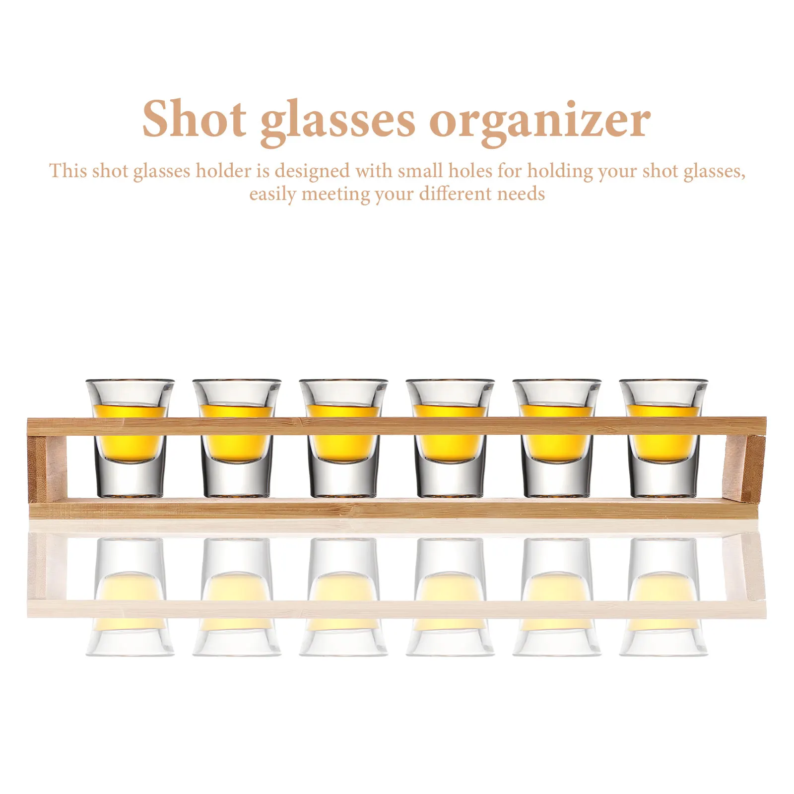 

Wood Wine Glasses Organizer Beige Rectangular Elegant Noble Entertaining Guests Party Helper Storage Rack