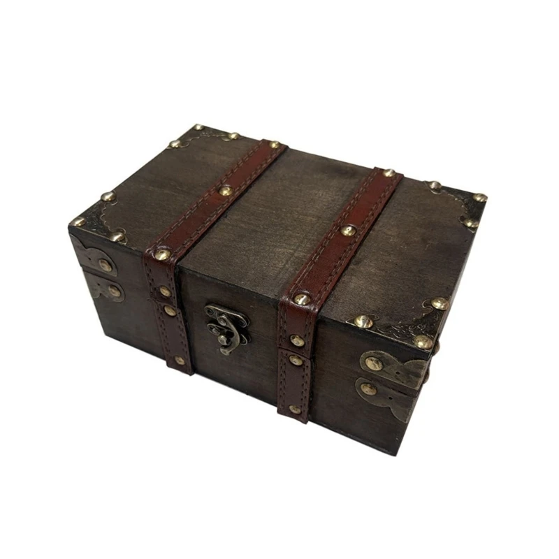 

U2JC Lockable Wooden Keepsakes Box for Accessories Jewelry Display Organiser for Home Decoration Accessory Storage Container