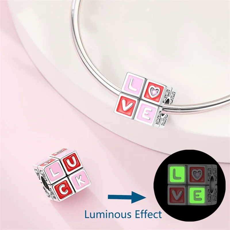 New 925 Sterling Silver Music Magic Love Cube Charms Beads For Women Fit Original Bracelet DIY Birthday Party Jewelry Gifts