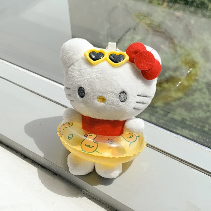 

Новинка 2023, плавательное кольцо Sanrio, кукла Hellokitty, кулон Ins, милая мультяшная девочка, кукла, студенческий кулон, брелок, женский кулон для сумки