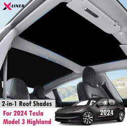 For 2024 Tesla Model 3 Highland Roof Sunshades 2-in-1 Ice Sunshades Glass Roof Sunshades UV/Sun Protection Heat Insulation