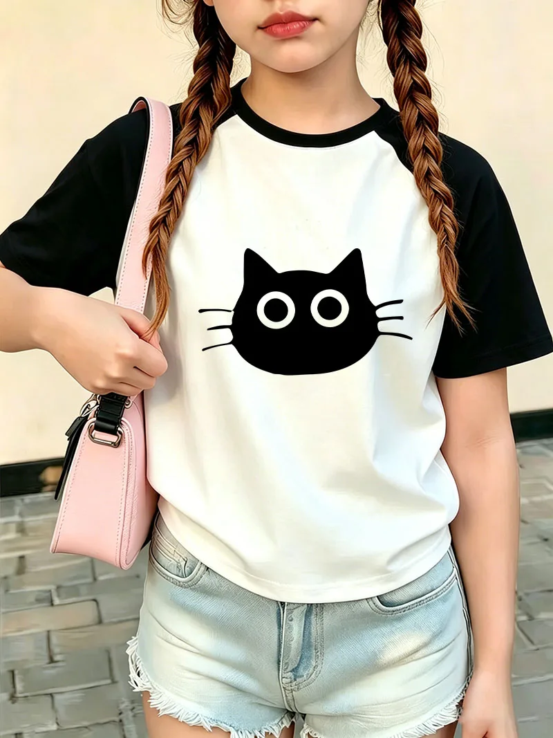 Sweet Cat T Shirts Cat Funny Graphic Kids Children's T-shirt Boys Girls Casual Top Tee Summer Spring Short Sleeve Clothing