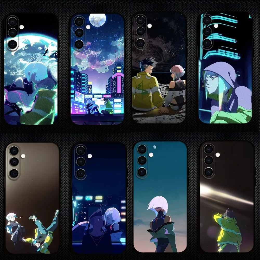 

E-Edgerunners Cartoon C-Cyberpunk Phone Case For Samsung Galaxy A73,A72,A71,A70,A53,A52,A51,Others Soft Black Shell