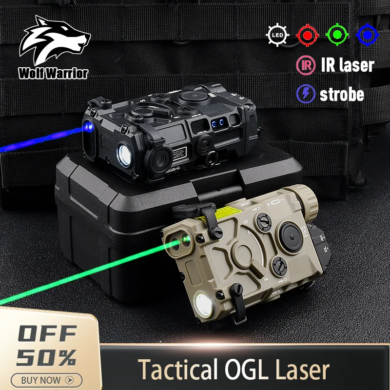 Tactical OGL Nylon Simplified Version Red Green Blue NO IR Strobe LED White light Hunting weapon Strobing reconnaissance light