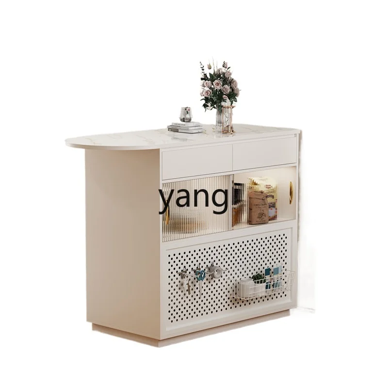 

TGF light luxury dining table household dining side cabinet living room modern simple leisure area partition bar table