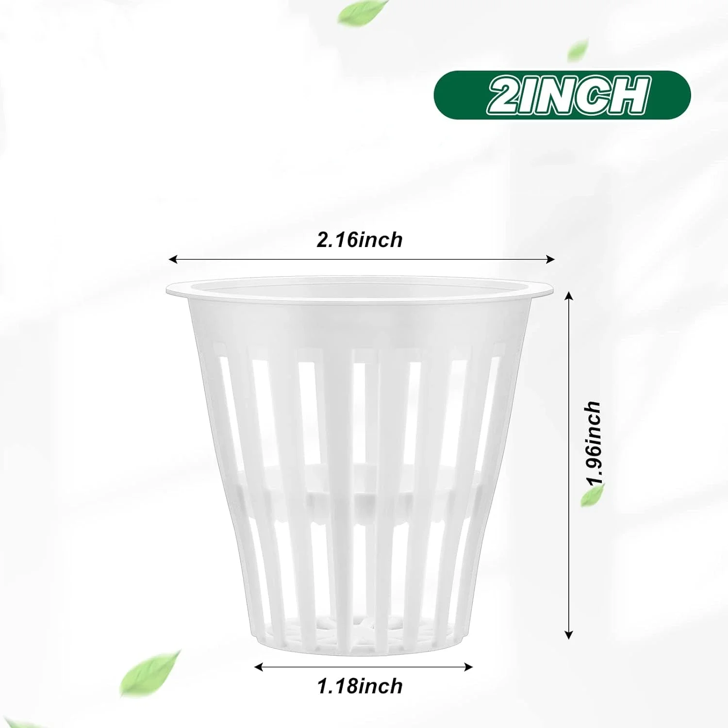 50/100Pcs 2 Inch Hydroponic Basket Cup Durable Safe Plastic Hydroponic Slotted Mesh Cups Garden Net Pots for Garden Hydroponics