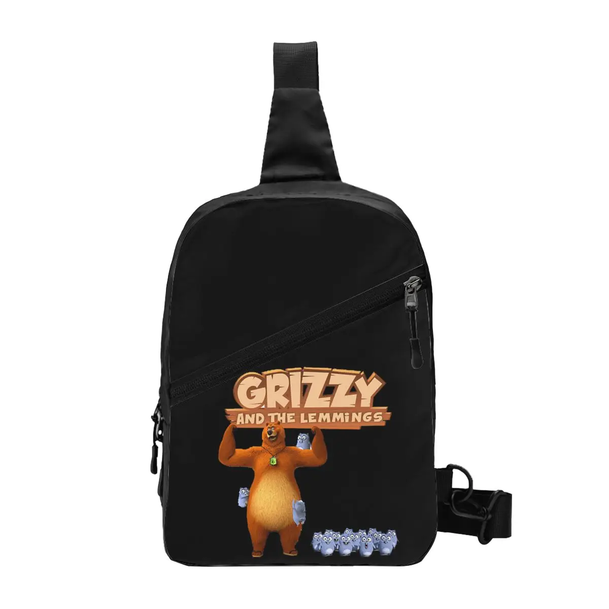 Grizzy And The Lemmings Czapka na klatkę piersiową Mężczyźni Sling Crossbody Plecak Torba na klatkę piersiową Podróżny plecak turystyczny Torba na ramię