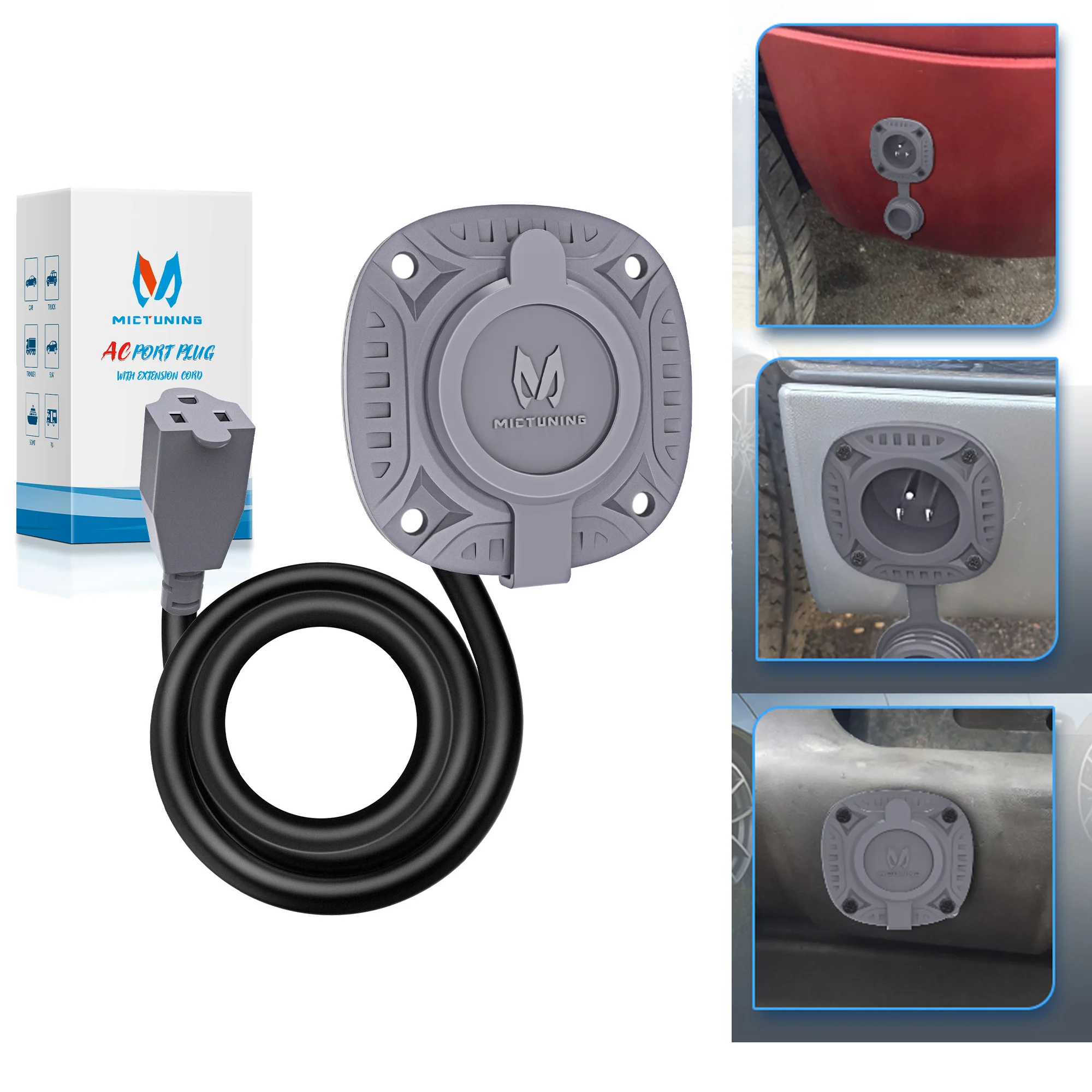 

MICTUNING 20" Heavy-Duty RV Extension Cord with Water-Resistant Cap –Weatherproof AC Power Plug for Caravan Camper Outdoor Use