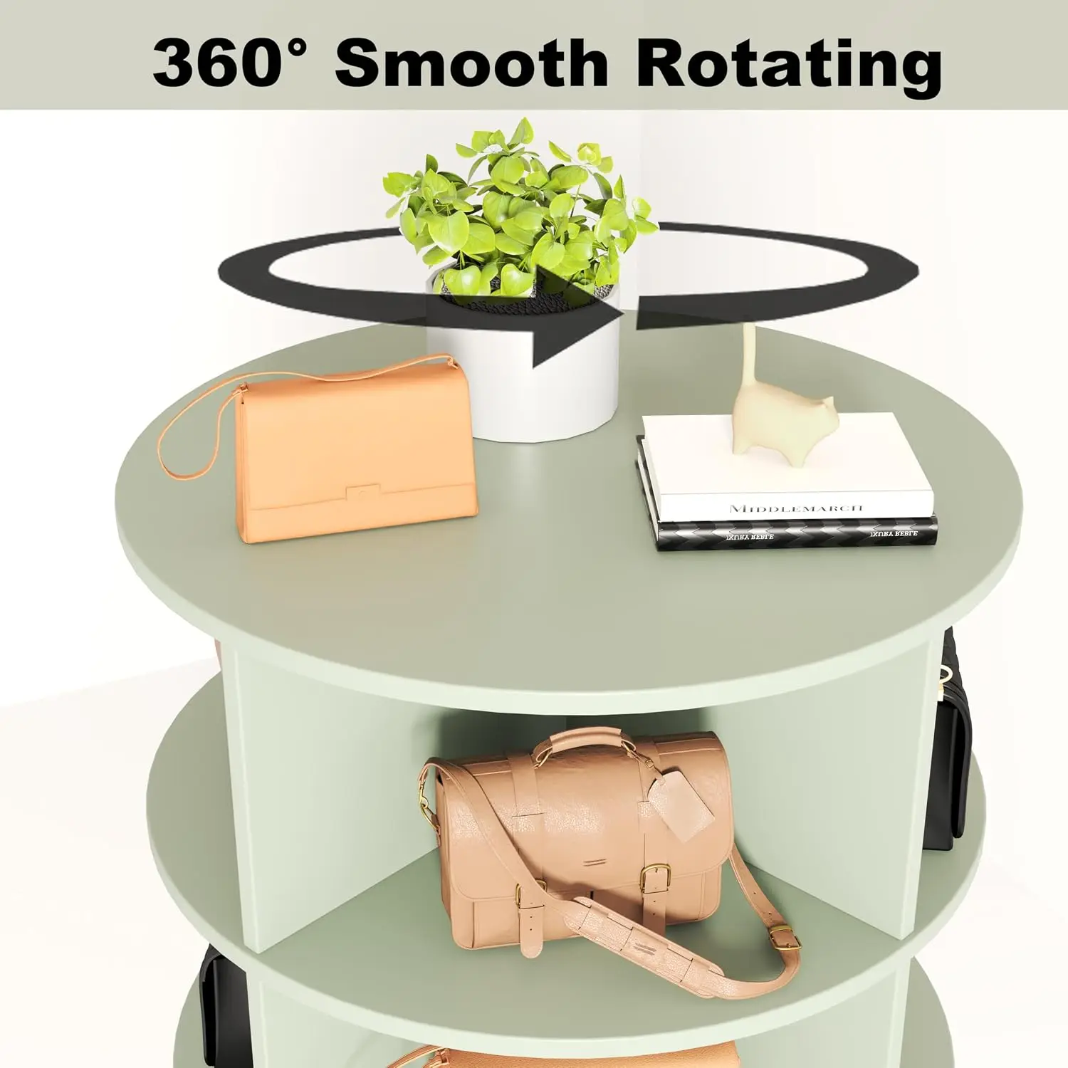 360° Rotating Shoe Rack Vertical Carousel Spinning Storage Tower for Closet Entryway 6 Tier, Customized