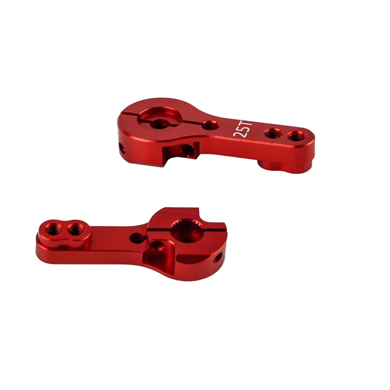 1/2/4PCS Red Aluminum Alloy Metal Servo Parts 3-hole Steering Arm 25T For Standard Servos 25T Metal Swing Horn Arm Accessories