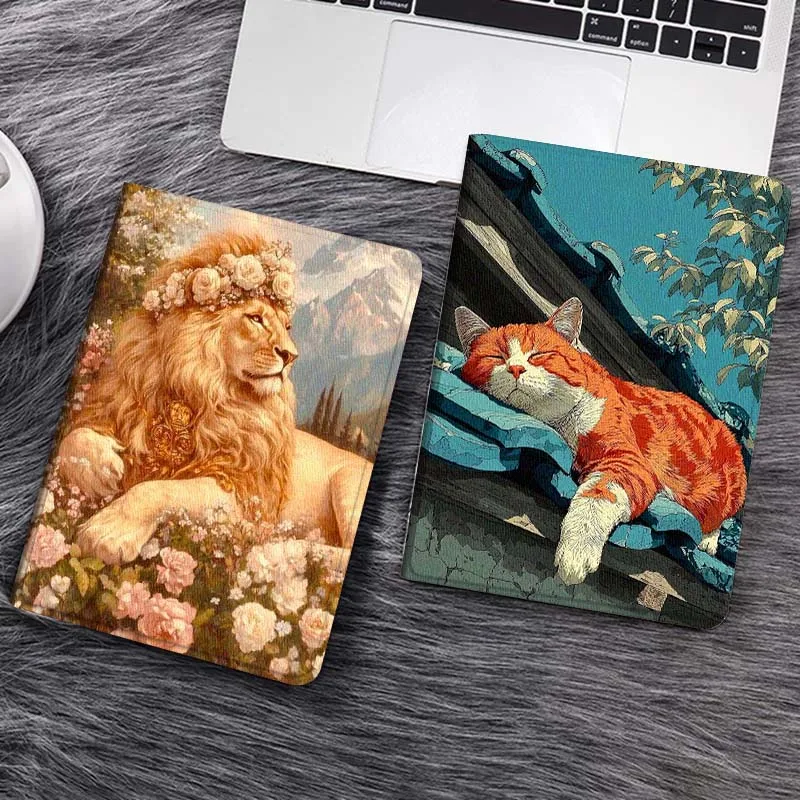 

Lion Flower Mountain Scene Tablet Case For Samsung Galaxy Tab S7 S8 S9 S10 FE Lite Gift