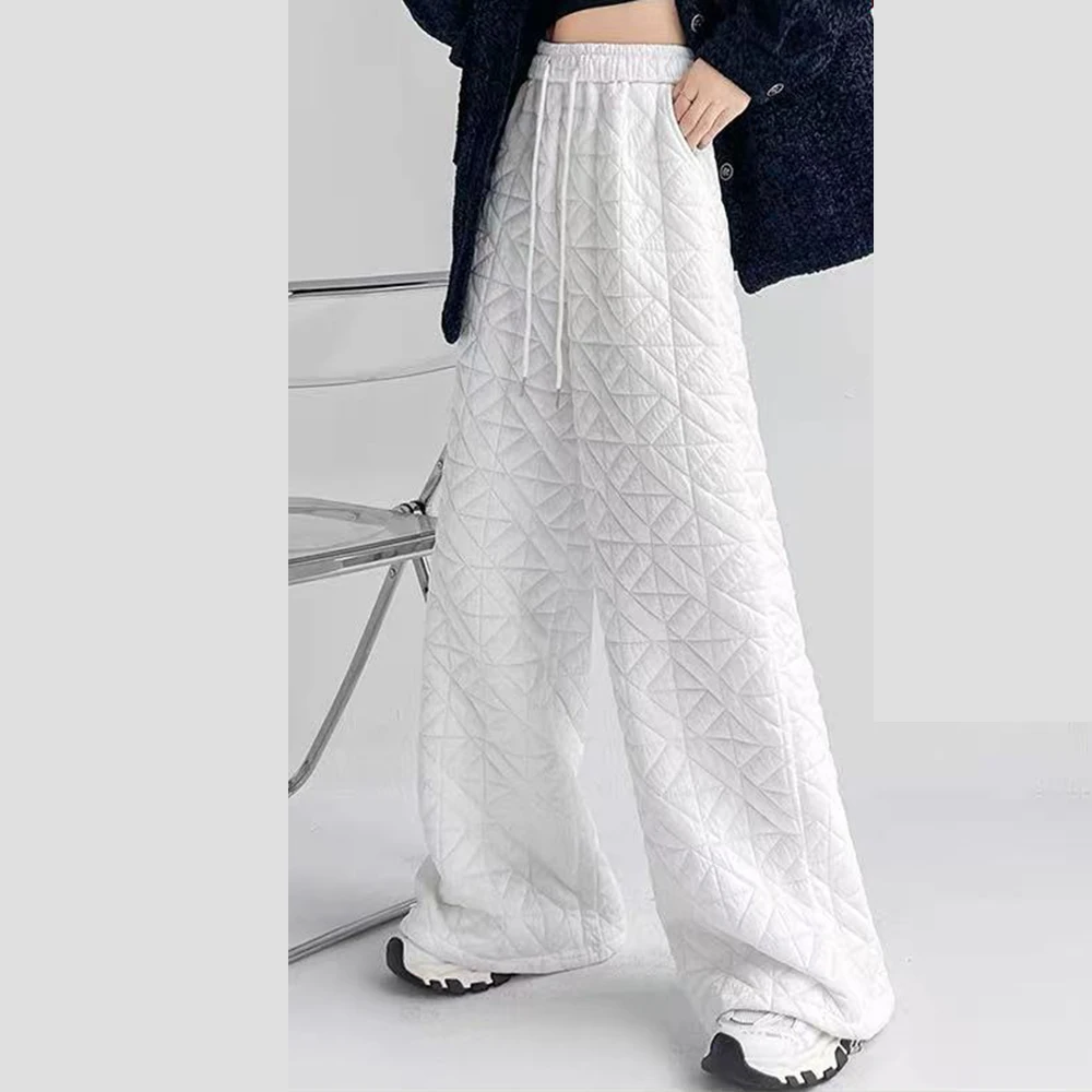 Cotton pants women's outer wear 2025 new autumn and winter velvet pants loose drape casual wide-leg thickened velvet pants