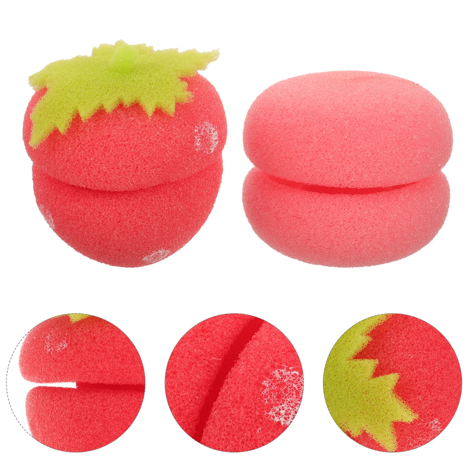 12 PCS Curling Ball Sponge Mushroom Iron 12pcs (strawberry + Pink Six Each) Women's Hair Care Foam Rollers