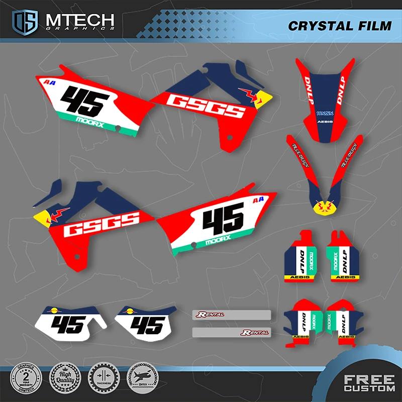 

DSMTECH Motorcycle Graphics Background Decal Stickers Kits For GASGAS GAS GAS EC 2007 2008 2009 005