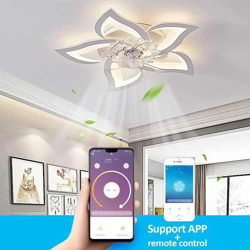 led ventilador de teto com luz interruptor inteligente lampada moderna minimalista 110 v 220v apto para sala quarto home decor 01