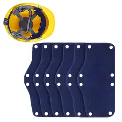 6Pcs Safety Helmet Lining Pad Soft Hard Hat Sweat Band Work Place Summer Snap-On Outdoor Accessories