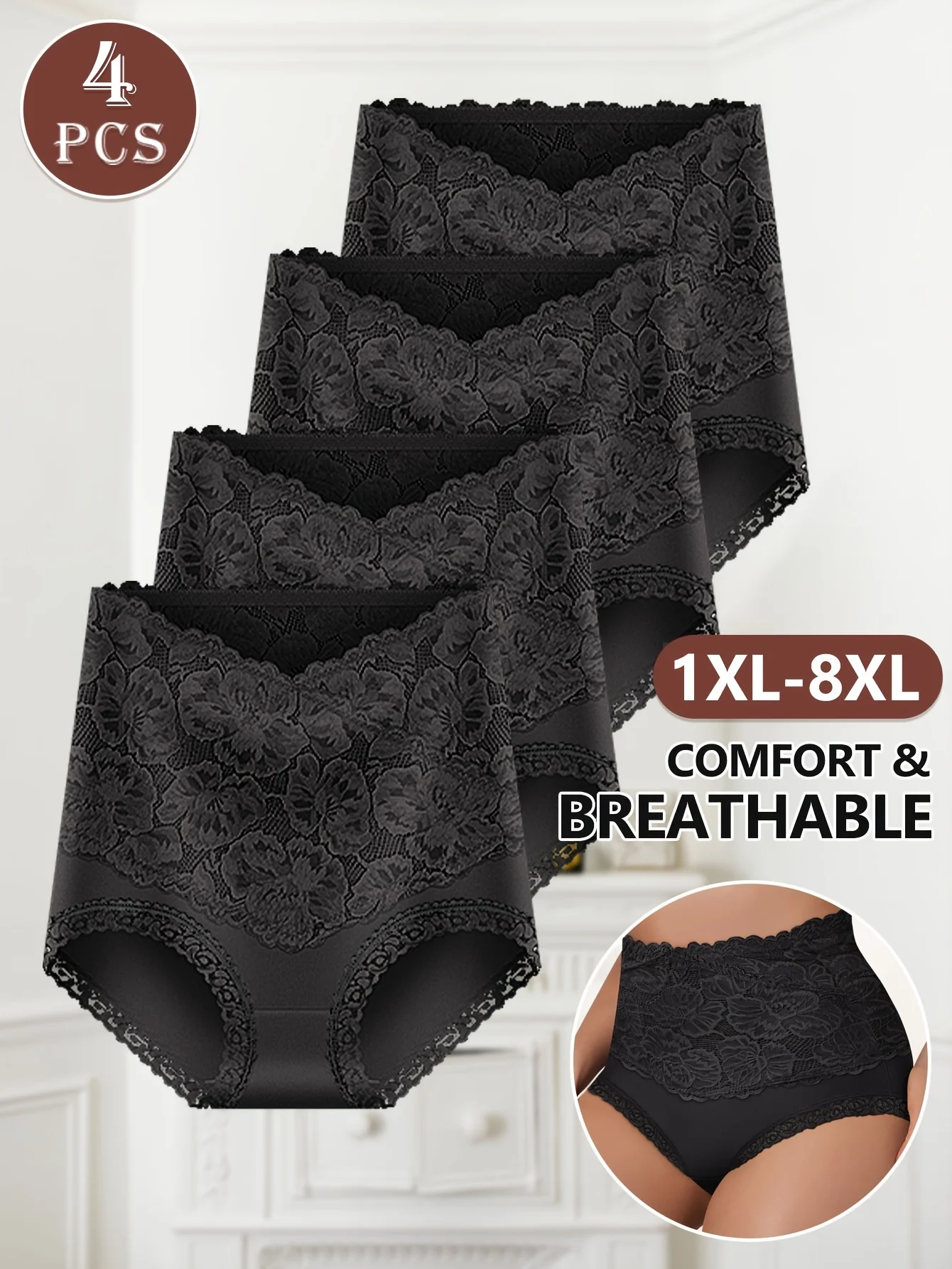 Thumbnail 2 - #10 Latest Womens Lace Trim Comfort Panties Updates
