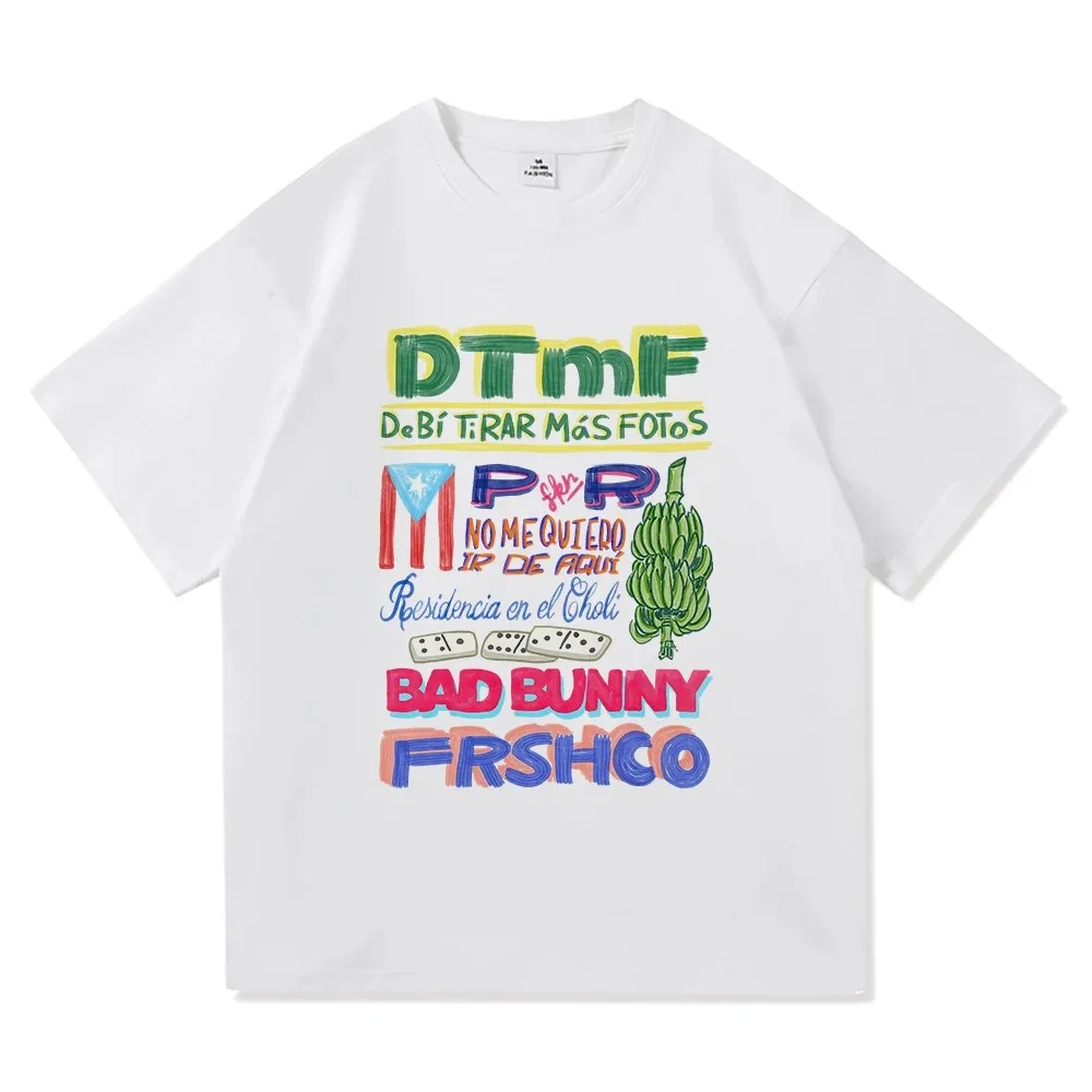 Bad Bunny DTMF Residencia Tour T-Shirt, Men's Latin Urban Hip-Hop Streetwear Cotton Tee, Puerto Rican Reggaeton Graphic T-shirt
