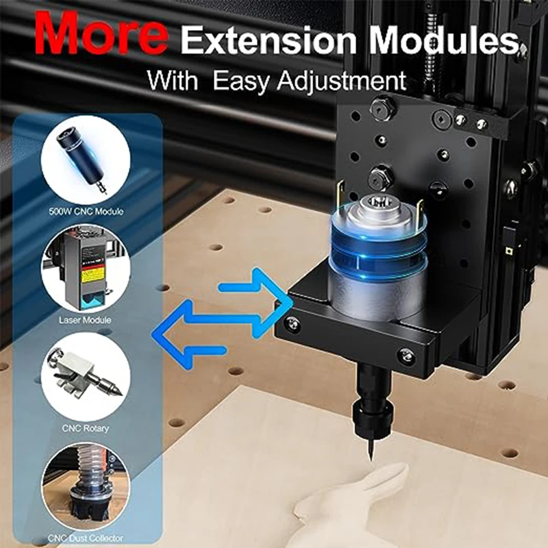 TwoTress TTC450 Router Milling Cutting Laser Engraver 500W Spindle Motor Kit Laser Engraving Machine DIY Wood working